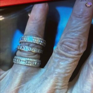 Ss/rhodium eternity bands bundle, sz 6, from JTV Bella Luce line